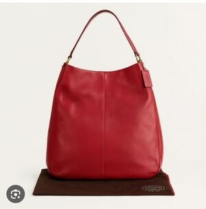 Coach Red Pebbled Leather Shoulder Bag